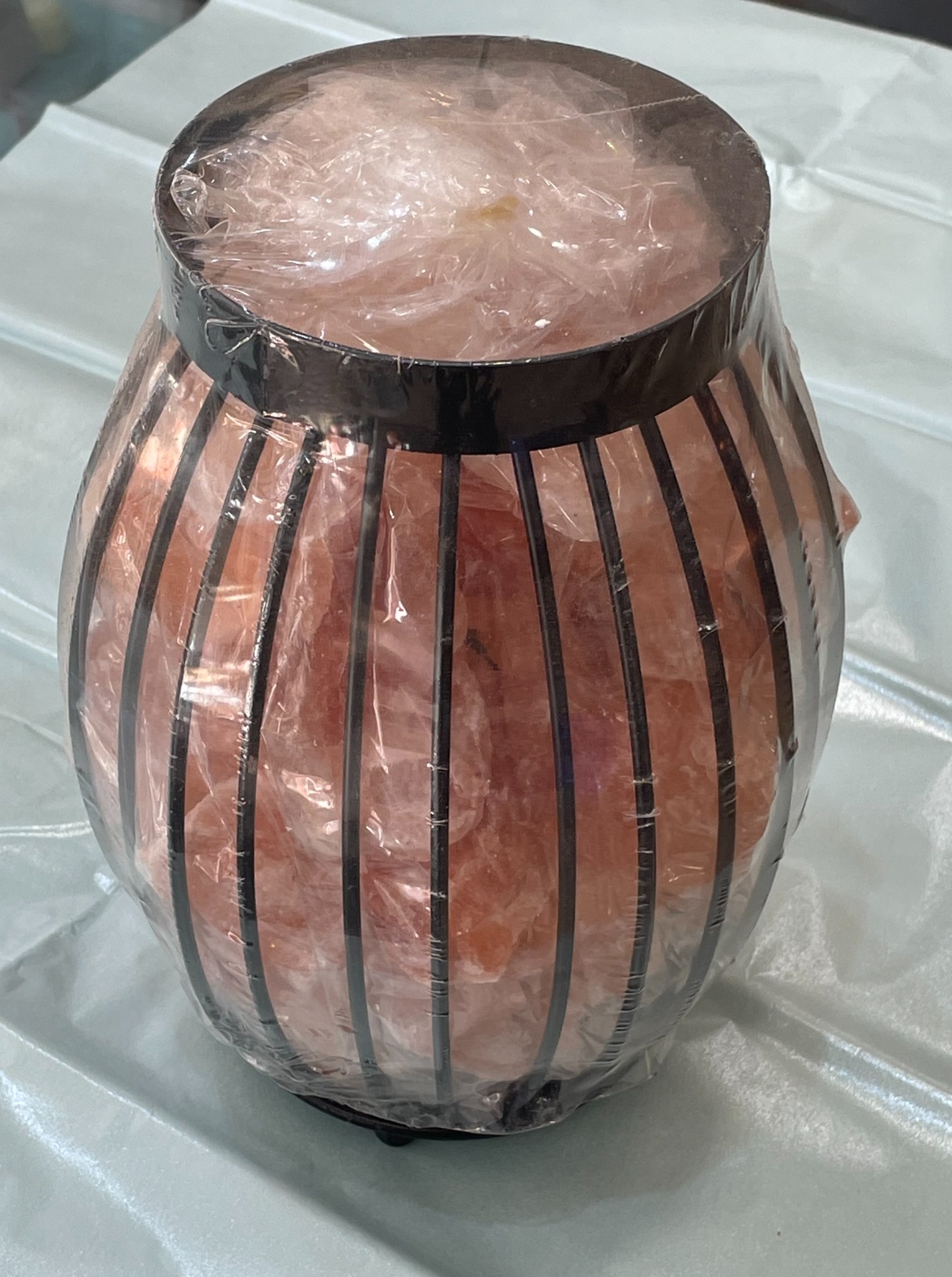 Lampe de Sel Fer Forgé Olive