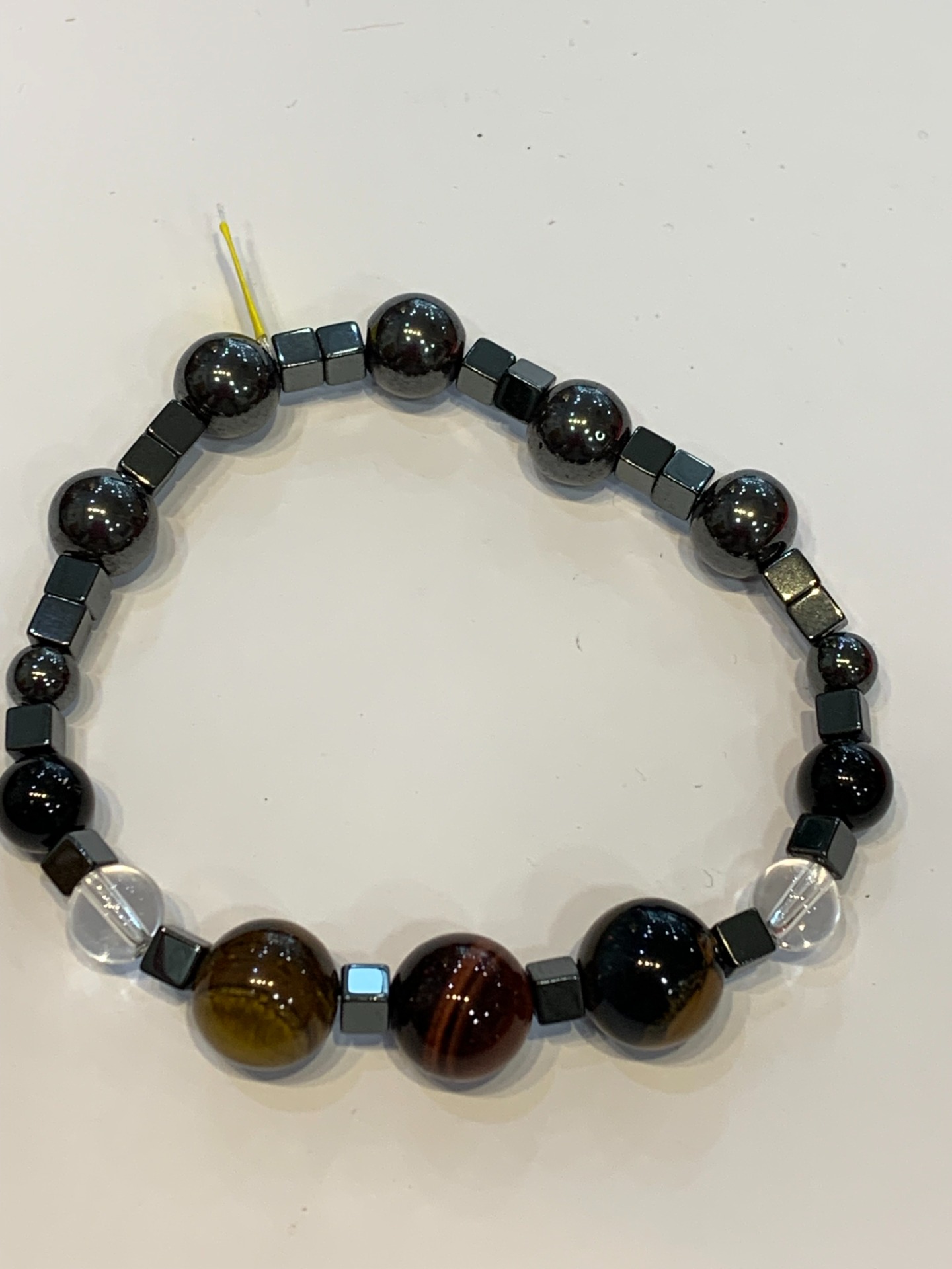 Bracelet 3 Œil Cristal Roche Hématite